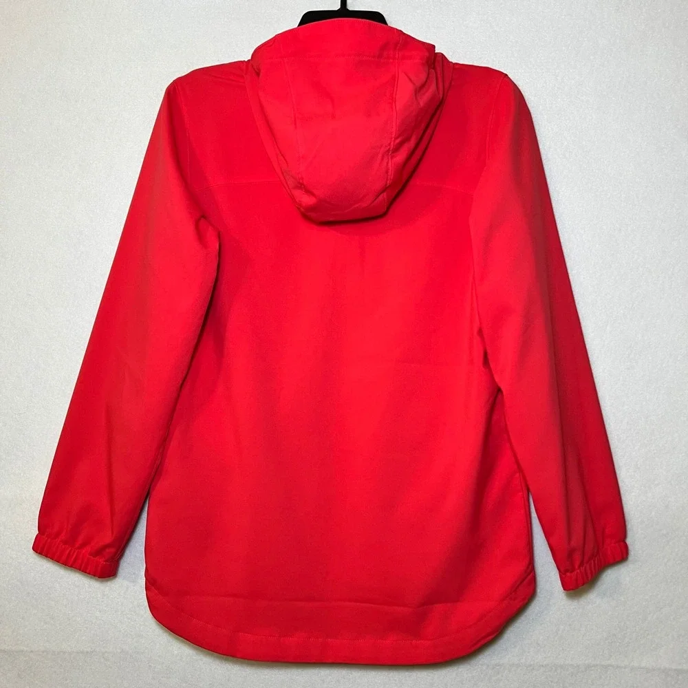 Columbia Red Softshell Hooded Full Zip Gorpcore Outdoor Jacket Youth L 14/16